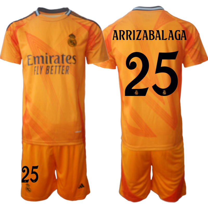 Men 2024-2025 Club Real Madrid away orange #25 Soccer Jersey->real madrid jersey->Soccer Club Jersey